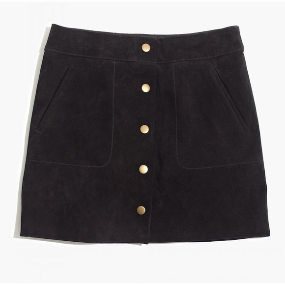 Madewell x Daryl K Black Suede Mini Skirt - Picture 1 of 7